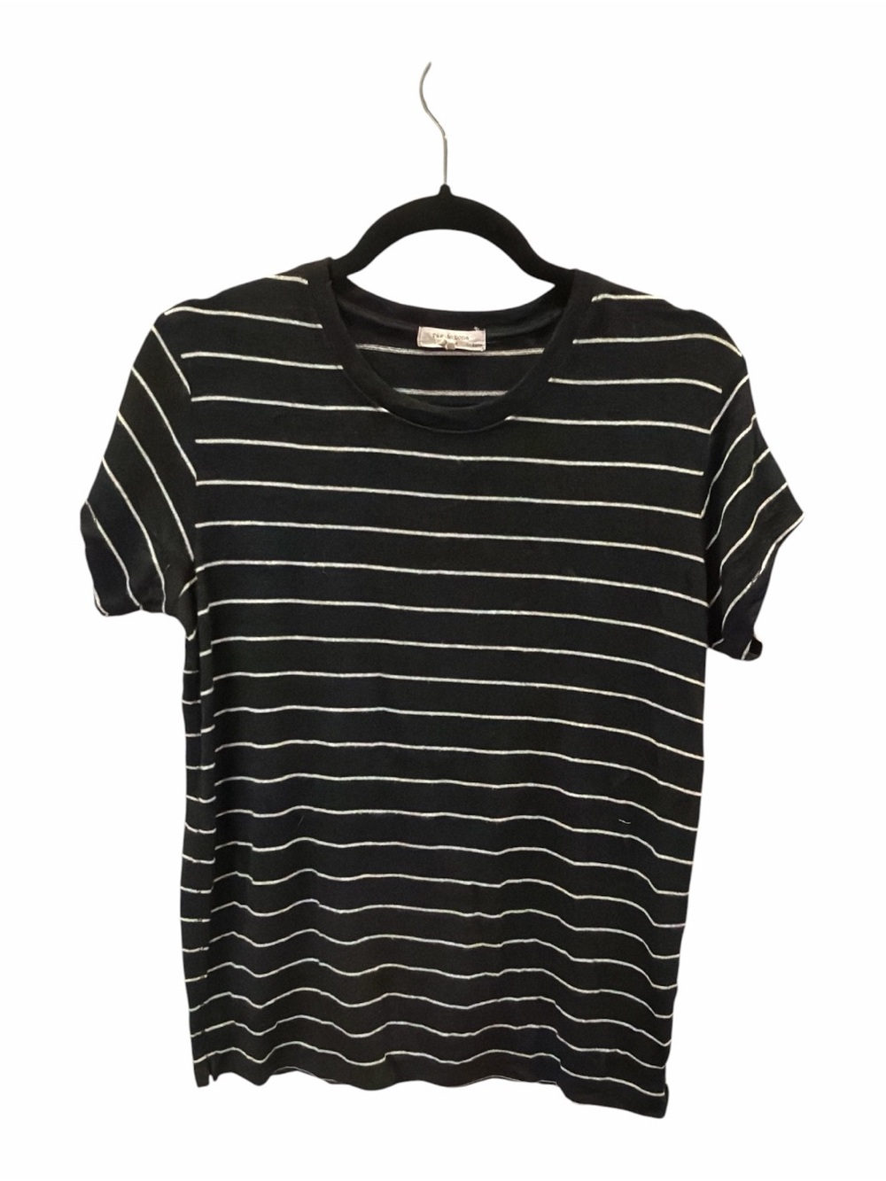 Rag & Bone Black and White Striped Short Sleeve Tshirt Size XS